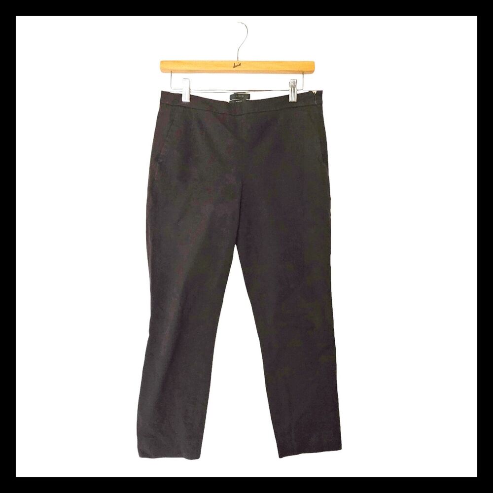 J.Crew Womens Pants Black Size 4 Martie Mid Rise Cropped Pant Cotton Blend